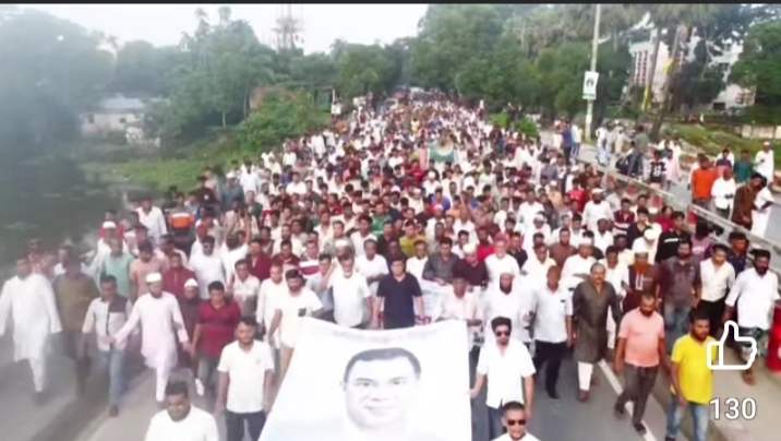 নান্দাইলে বিএনপি’র বিক্ষোভ মিছিল।